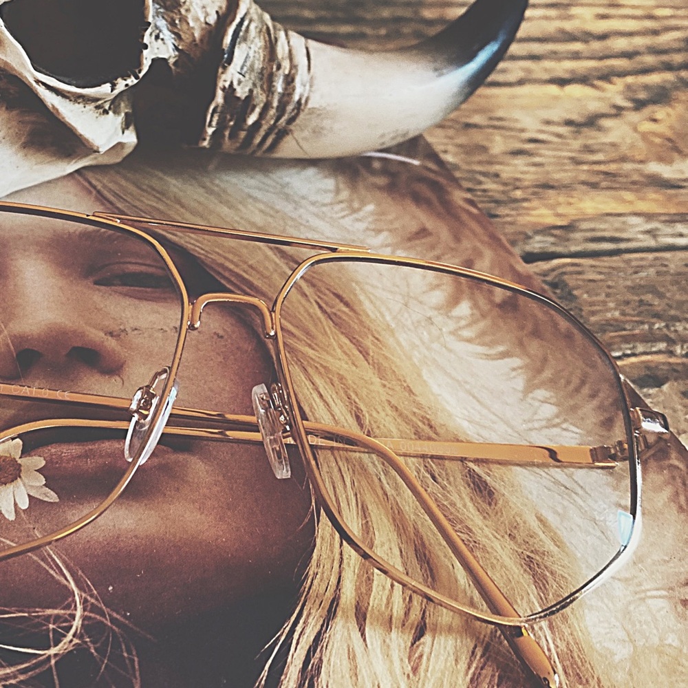 Gold Geometric Wire Glasses - Clear Lens Fashion Accessory NWOT - Picture 16 of 17
